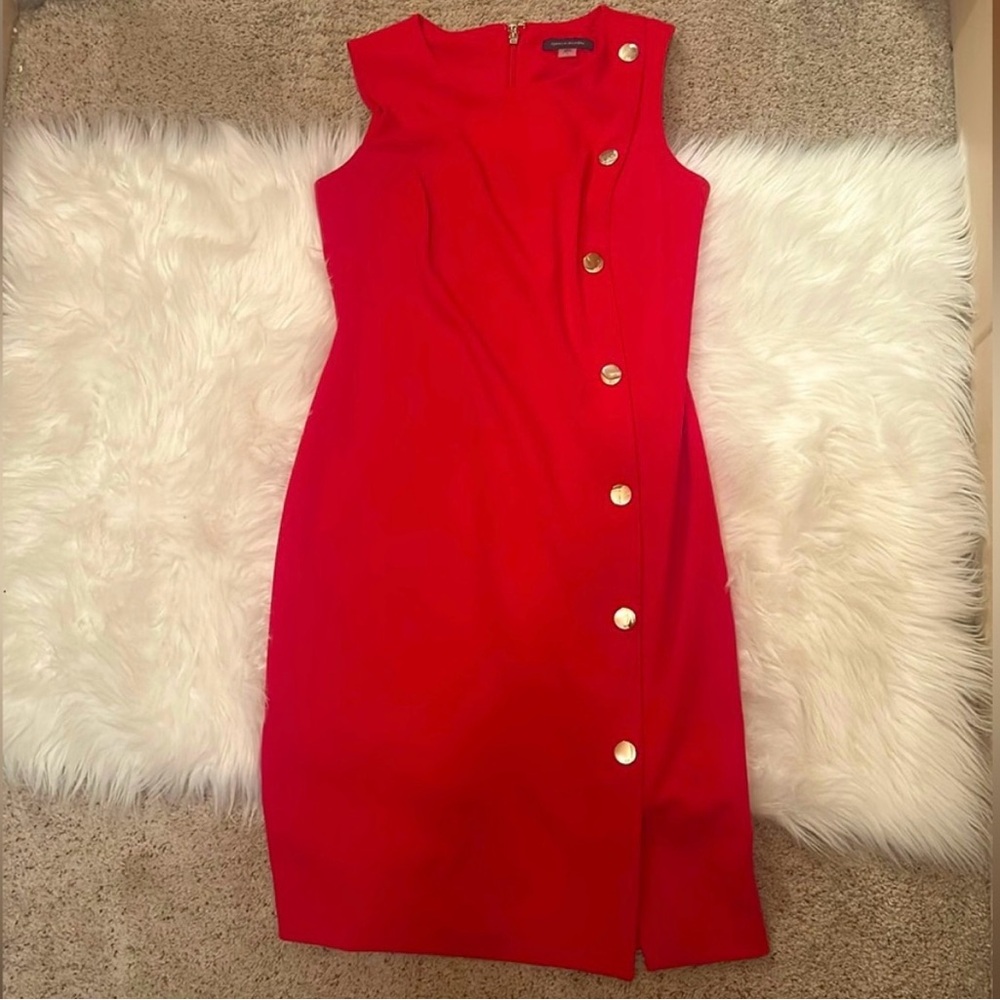✨Tommy Hilfiger Red & Gold Bodycon Dress✨